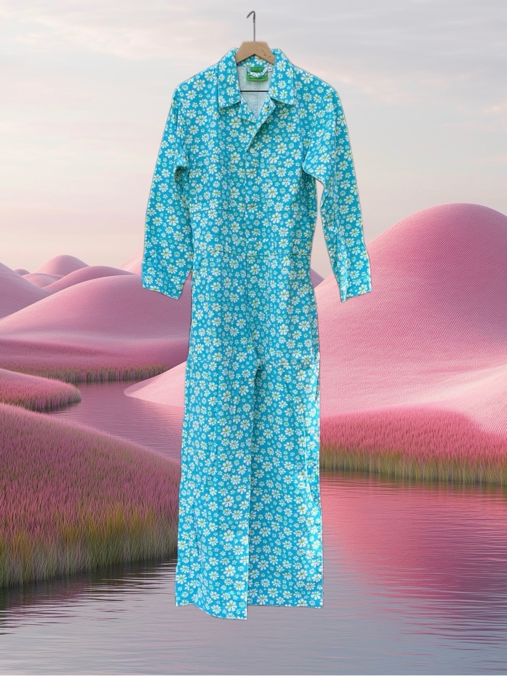 Big Bud Press Blue Lazy Daisy Everyday Jumpsuit Size M